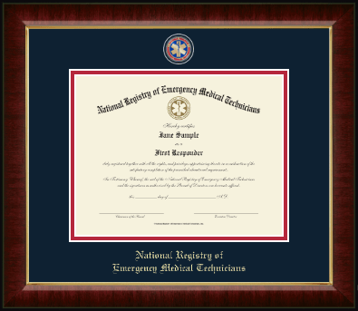 National Registry of Emergency Medical Technicians certificate frame - Masterpiece Medallion Certificate Frame in Murano
