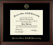 Prairie View A&M University Gold Embossed Diploma Frame in Studio