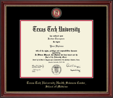 Texas Tech University Health Sciences Center diploma frame - Masterpiece Medallion Diploma Frame in Kensington Gold