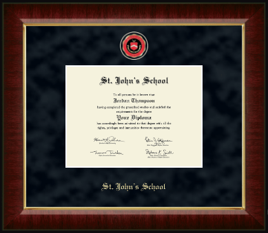 St. John's School - Houston, Texas diploma frame - Regal Edition Diploma Frame in Murano