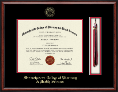 Massachusetts College of Pharmacy & Health Sciences diploma frame - Tassel & Cord Diploma Frame in Southport