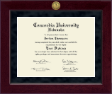 Concordia University in Nebraska diploma frame - Millennium Gold Engraved Diploma Frame in Cordova