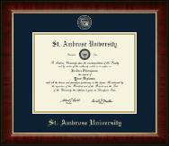 Saint Ambrose University diploma frame - Masterpiece Medallion Diploma Frame in Murano