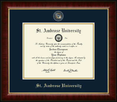 Saint Ambrose University diploma frame - Masterpiece Medallion Diploma Frame in Murano