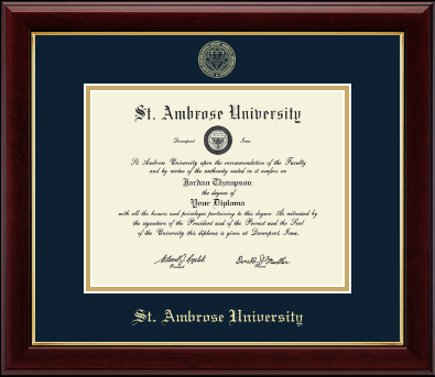 Saint Ambrose University diploma frame - Gold Embossed Diploma Frame in Gallery