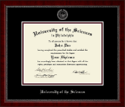 University of the Sciences in Philadelphia Silver Embossed Diploma Frame in Sutton