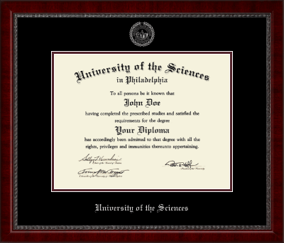 University of the Sciences in Philadelphia diploma frame - Silver Embossed Diploma Frame in Sutton