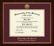University of the Sciences in Philadelphia diploma frame - Gold Engraved Medallion Diploma Frame in Murano