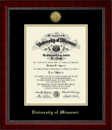 University of Missouri Columbia Gold Engraved Medallion Diploma Frame in Sutton