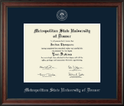 Metropolitan State University of Denver Silver Embossed Diploma Frame in Studio
