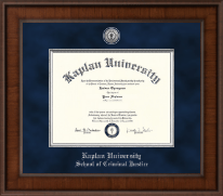 Kaplan University Presidential Silver Engraved Diploma Frame in Madison