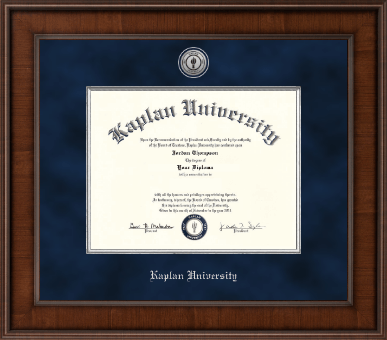 Kaplan University diploma frame - Presidential Silver Engraved Diploma Frame in Madison