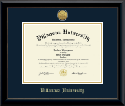 Villanova University diploma frame - Gold Engraved Medallion Diploma Frame in Onyx Gold