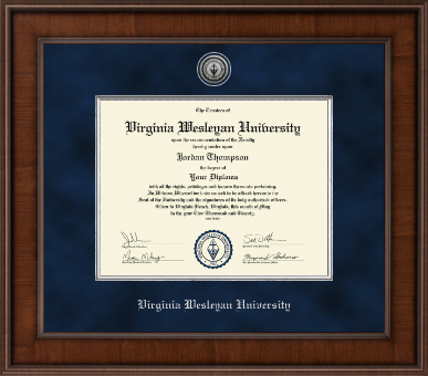 Virginia Wesleyan University diploma frame - Presidential Silver Engraved Diploma Frame in Madison