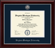 Virginia Wesleyan University diploma frame - Silver Engraved Medallion Diploma Frame in Gallery Silver