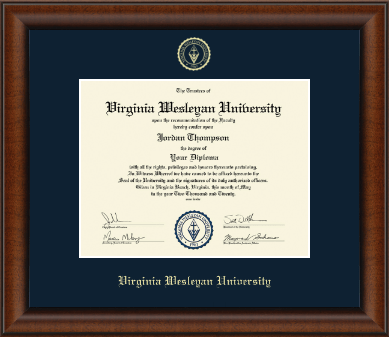 Virginia Wesleyan University diploma frame - Gold Embossed Diploma Frame in Austin