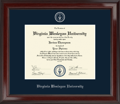 Virginia Wesleyan University diploma frame - Silver Embossed Diploma Frame in Encore