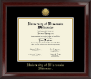 University of Wisconsin Whitewater Gold Engraved Medallion Diploma Frame in Encore