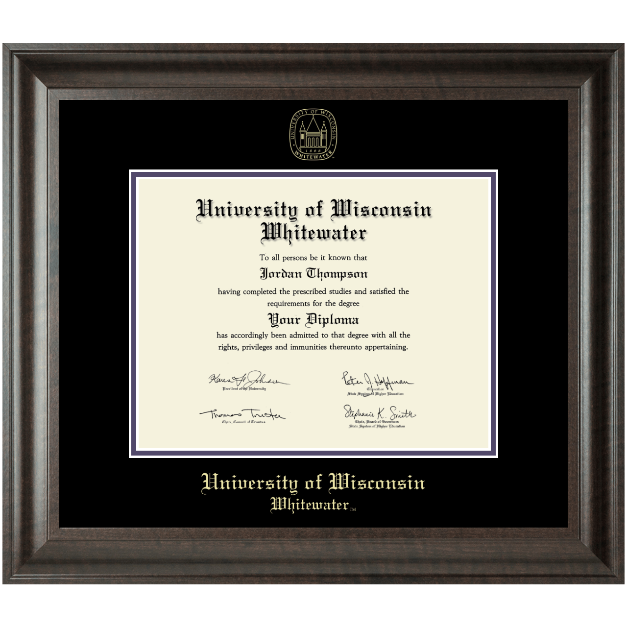 Gold Embossed Diploma Frame in Acadia University of Wisconsin