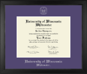 University of Wisconsin Whitewater Silver Embossed Diploma Frame in Arena