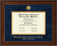 Philadelphia College of Osteopathic Medicine Presidential Gold Engraved Diploma Frame in Madison