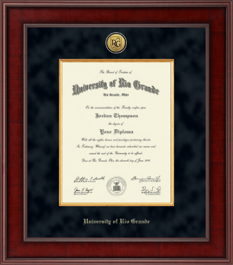 University of Rio Grande diploma frame - Presidential Gold Engraved Diploma Frame in Jefferson