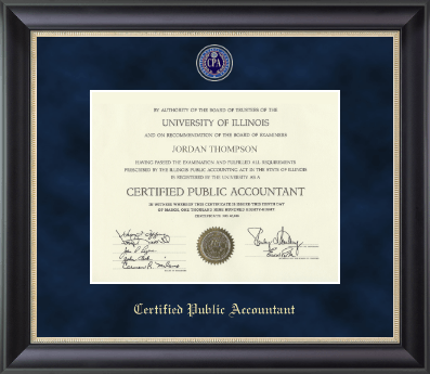 Certified Public Accountant certificate frame - Regal Edition Certificate Frame in Noir