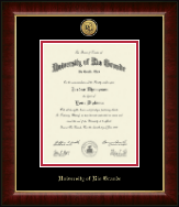University of Rio Grande diploma frame - Gold Engraved Medallion Diploma Frame in Murano