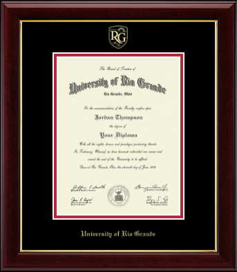 University of Rio Grande diploma frame - Gold Embossed Diploma Frame in Gallery