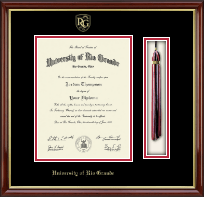 University of Rio Grande Tassel Edition Diploma Frame in Southport Gold