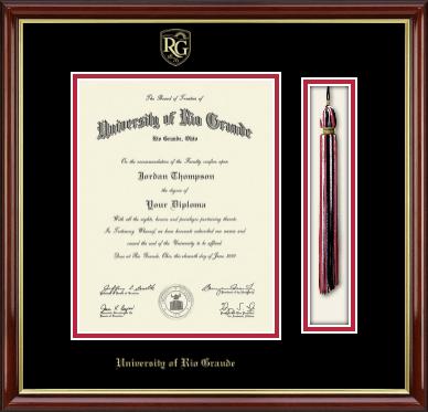 University of Rio Grande diploma frame - Tassel & Cord Diploma Frame in Southport Gold