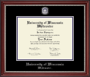 University of Wisconsin Whitewater Masterpiece Medallion Diploma Frame in Kensington Silver