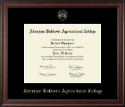 Abraham Baldwin Agricultural College Gold Embossed Diploma Frame in Studio