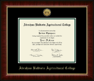Abraham Baldwin Agricultural College Gold Engraved Medallion Diploma Frame in Murano