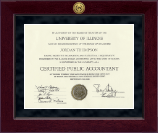 Certified Public Accountant certificate frame - Millennium Gold Engraved Certificate Frame in Cordova