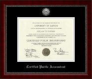 Certified Public Accountant certificate frame - Silver Engraved Medallion Certificate Frame in Sutton