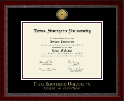 Texas Southern University Gold Engraved Medallion Diploma Frame in Sutton