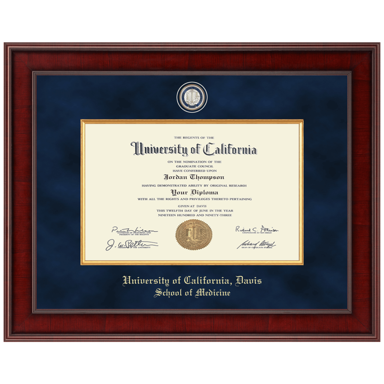 uc-davis-school-of-medicine-diploma-frames-church-hill-classics