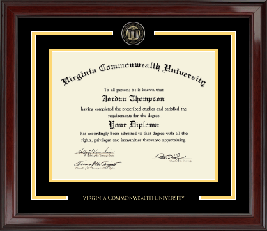 Virginia Commonwealth University diploma frame - Showcase Edition Diploma Frame in Encore