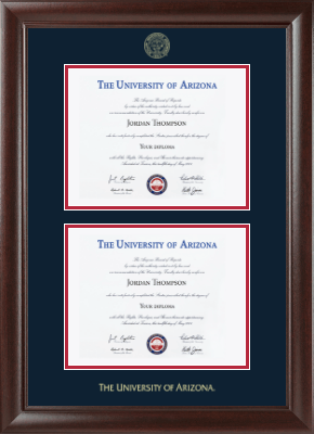 The University of Arizona diploma frame - Double Diploma Frame in Rainier