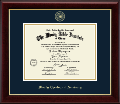 Moody Bible Institute diploma frame - Gold Embossed Diploma Frame in Gallery
