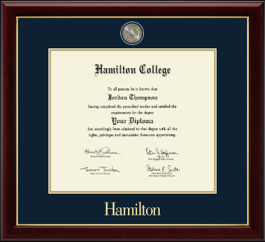 Hamilton College diploma frame - Masterpiece Medallion Diploma Frame in Gallery
