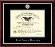 Saint Joseph's University in Pennsylvania diploma frame - Masterpiece Medallion Diploma Frame in Gallery Silver