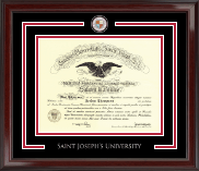 Saint Joseph's University in Pennsylvania diploma frame - Showcase Edition Diploma Frame in Encore