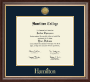 Hamilton College Gold Engraved Medallion Diploma Frame in Hampshire