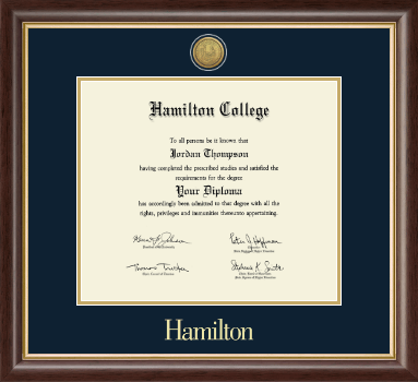 Hamilton College diploma frame - Gold Engraved Medallion Diploma Frame in Hampshire