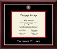 Carthage College Masterpiece Medallion Diploma Frame in Gallery Silver