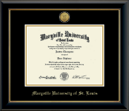 Maryville University of St. Louis diploma frame - Gold Engraved Medallion Diploma Frame in Onyx Gold
