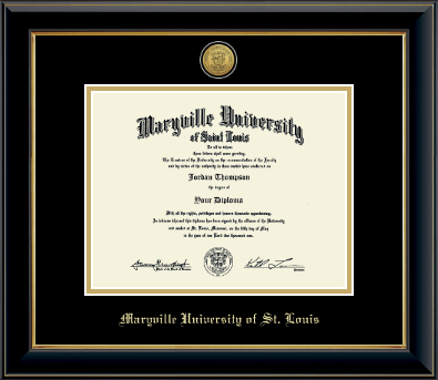 Maryville University of St. Louis diploma frame - Gold Engraved Medallion Diploma Frame in Onyx Gold