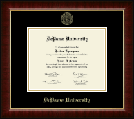 DePauw University Gold Embossed Diploma Frame in Murano